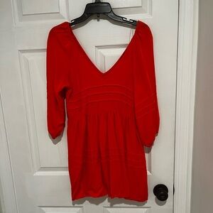 Lovng Sleeve Short Orange Dress